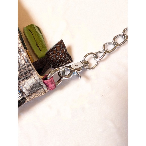 Segater VTG 3D Multicolor Patchwork Leather Floral Shoulder Bag Chain (2 straps) - Picture 6 of 16